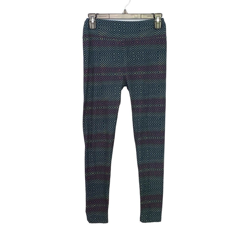 Lularoe Geometric Design Soft Pull On Leggings Navy, Pink, Green Womens One Size